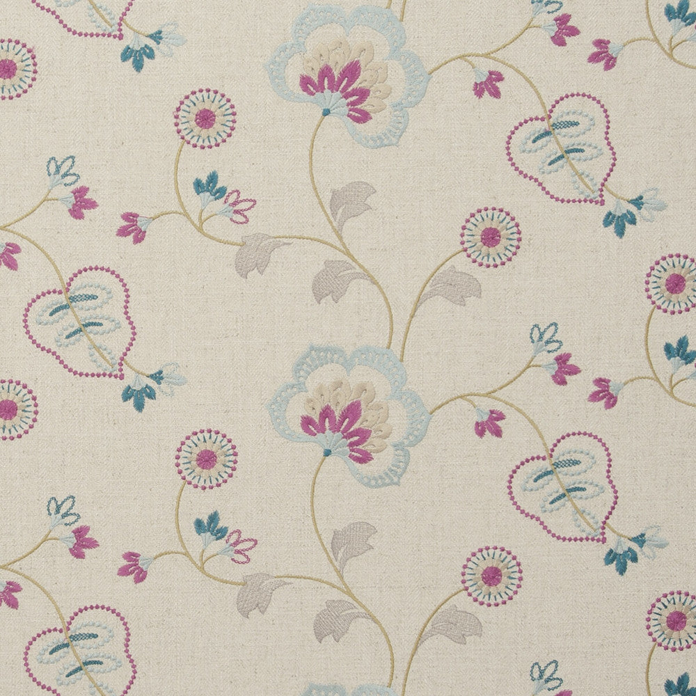 Chatsworth Duckegg by Clarke And Clarke Designer Fabric CLARKE & CLARKE MANOR HOUSE VISCOSE - 34%;COTTON - 22%;LINEN - 22%;POLYESTER - 22% India Horizontal: 25.59 and Vertical: 9.06 54 - Swanky Fabrics -