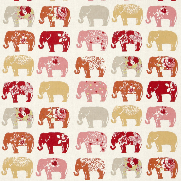 Elephants Spice by Clarke And Clarke Designer Fabric CLARKE & CLARKE BLIGHTY COTTON - 100% Turkey MEDIUM Horizontal: and Vertical: 54 - Swanky Fabrics -