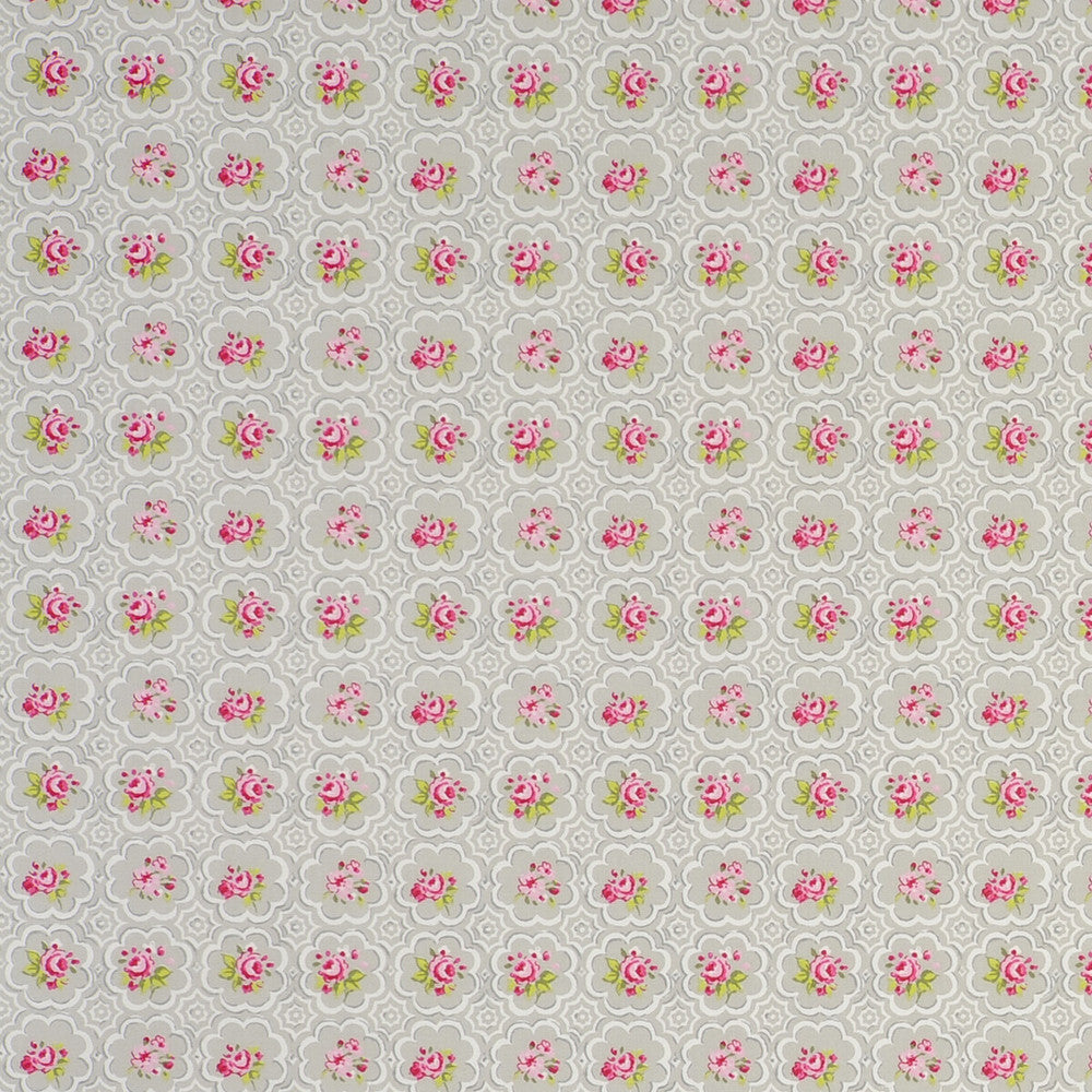 Rose Tile Tile Pebble by Clarke And Clarke Fabric Clarke And Clarke Fabric Rose Tile Tile PebbleFabric CLARKE & CLARKE GARDEN PARTY COTTON - 100% United Kingdom </p><p>Repeat: H: , V: 55.125 - Fabric Carolina -