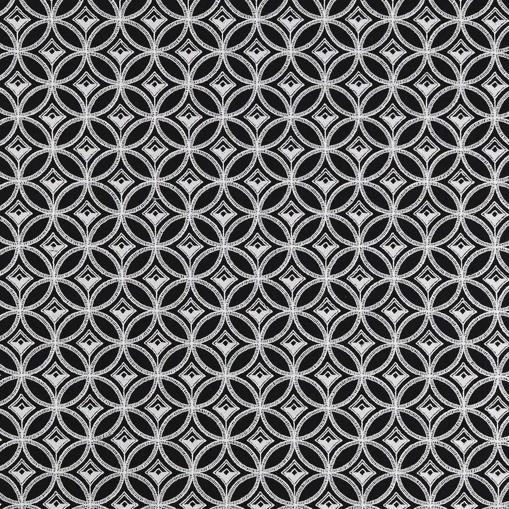 Bw1009 Black/White by Clarke And Clarke Designer Fabric CLARKE & CLARKE BLACK + WHITE COTTON - 25%;LINEN - 25%;POLYESTER - 25%;VISCOSE - 25% India Horizontal: 3.25 and Vertical: 3 55 - Swanky Fabrics -
