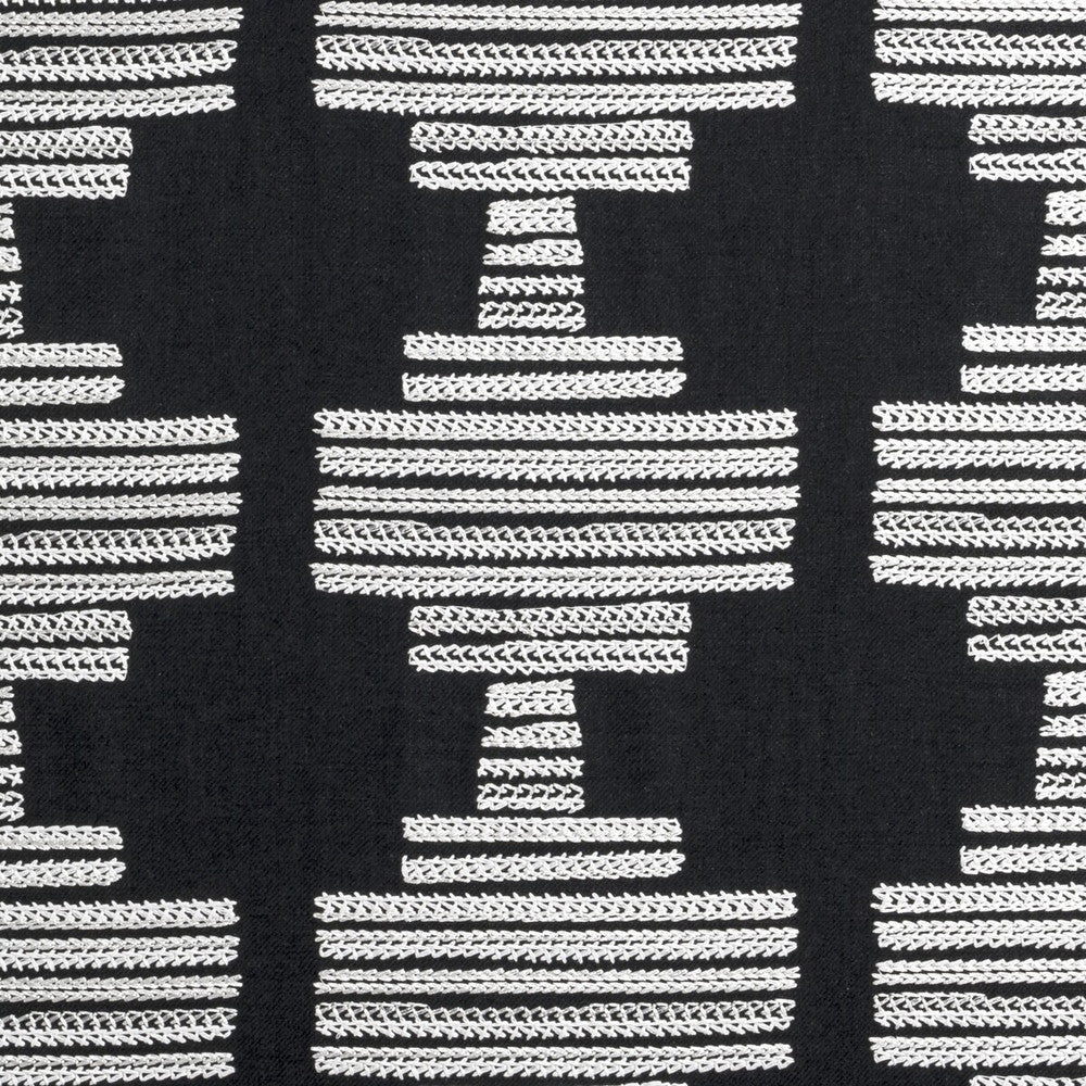 Bw1010 Black/White by Clarke And Clarke Designer Fabric CLARKE & CLARKE BLACK + WHITE COTTON - 25%;LINEN - 25%;POLYESTER - 25%;VISCOSE - 25% India Horizontal: 10.625 and Vertical: 9 55 - Swanky Fabrics -