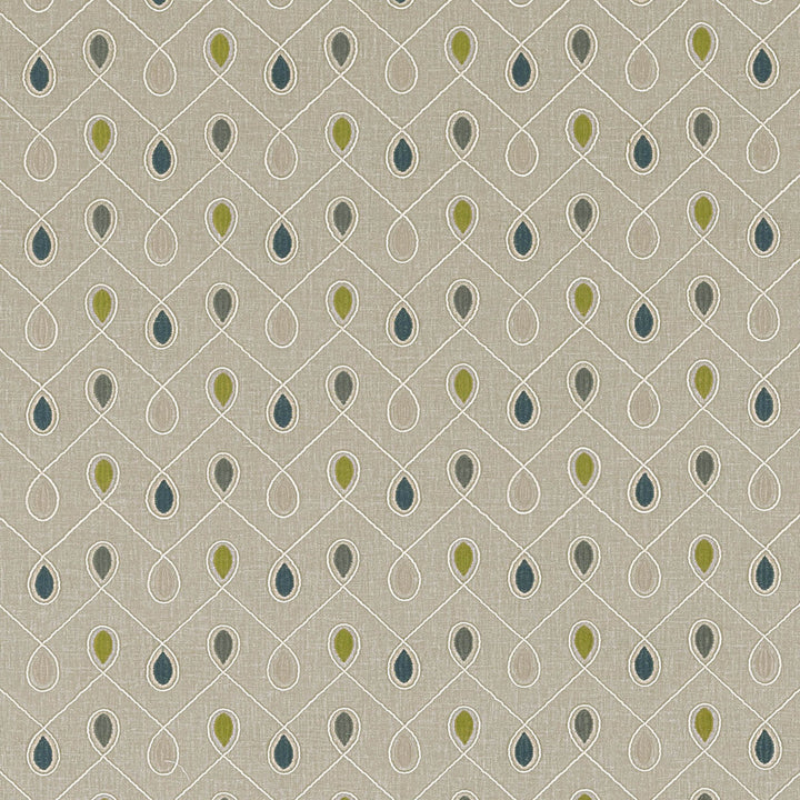 Healey Teal/Acacia by Clarke And Clarke Designer Fabric CLARKE & CLARKE RICHMOND POLYESTER - 52%;COTTON - 48% India Horizontal: 6.3 and Vertical: 4.53 54 - Swanky Fabrics -