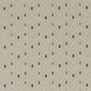 Healey Teal/Acacia by Clarke And Clarke Designer Fabric