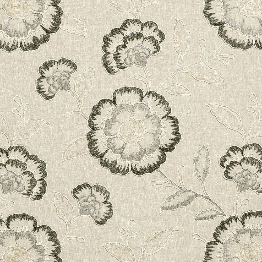 Richmond Charcoal by Clarke And Clarke Designer Fabric CLARKE & CLARKE RICHMOND POLYESTER - 52%;COTTON - 48% India - Horizontal: 16.93 and Vertical: 18.9 54 - Swanky Fabrics -