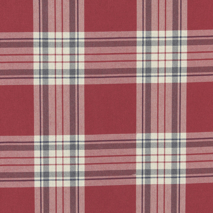 Glenmore Red by Clarke And Clarke Designer Fabric CLARKE & CLARKE GLENMORE COTTON - 50%;POLYESTER - 50% Turkey HEAVY Horizontal: and Vertical: 54.375 - Swanky Fabrics -