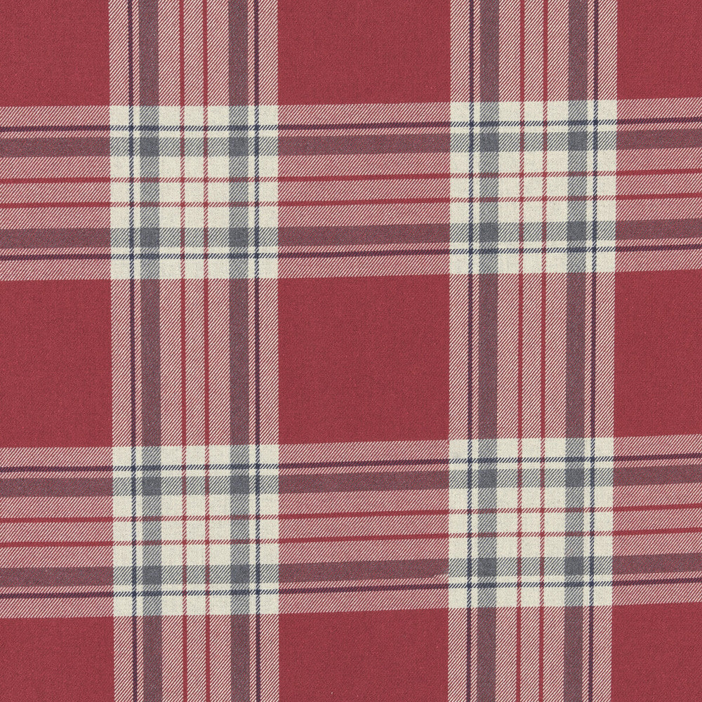 Glenmore Red by Clarke And Clarke Designer Fabric CLARKE & CLARKE GLENMORE COTTON - 50%;POLYESTER - 50% Turkey HEAVY Horizontal: and Vertical: 54.375 - Swanky Fabrics -