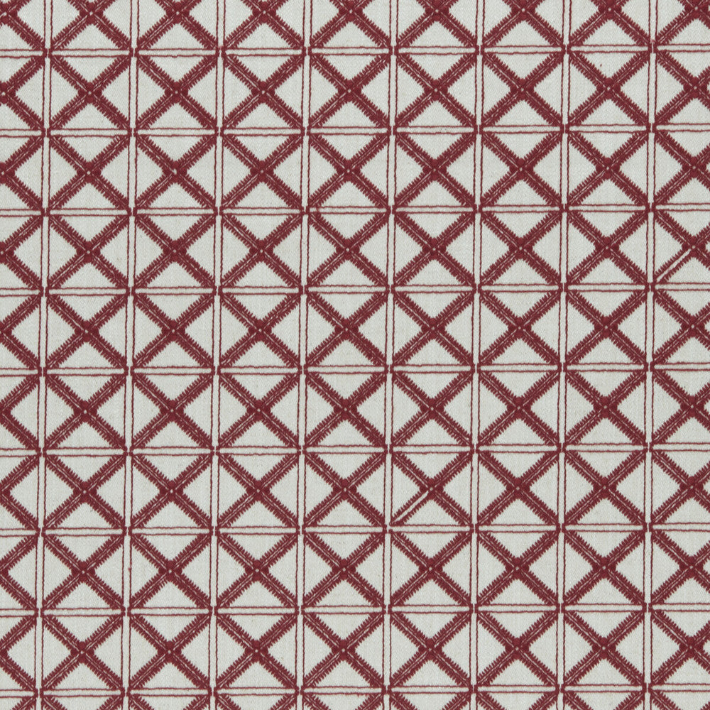 Makenzi Red by Clarke And Clarke Designer Fabric CLARKE & CLARKE AMARA COTTON - 25%;LINEN - 25%;POLYESTER - 25%;VISCOSE - 25% India Horizontal: 2.24 and Vertical: 2.09 55 - Swanky Fabrics -