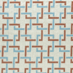 Sekai Cinnabar/Aqua by Clarke And Clarke Designer Fabric