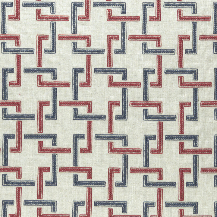 Sekai Indigo/Red by Clarke And Clarke Fabric Clarke And Clarke Fabric Sekai Indigo/RedFabric CLARKE & CLARKE AMARA VISCOSE - 70%;LINEN - 30% India </p><p>Repeat: H: 6.57, V: 6.22 55 - Fabric Carolina -