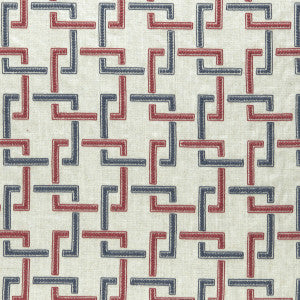 Sekai Indigo/Red by Clarke And Clarke Designer Fabric