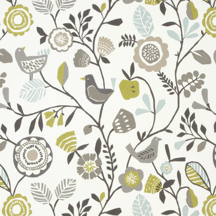 Folki Chartreuse/Charcoal by Clarke And Clarke Fabric Clarke And Clarke Fabric Folki Chartreuse/CharcoalFabric CLARKE & CLARKE WILDERNESS COTTON - 100% United Kingdom </p><p>Repeat: H: 26.97, V: 25.2 54 - Fabric Carolina -
