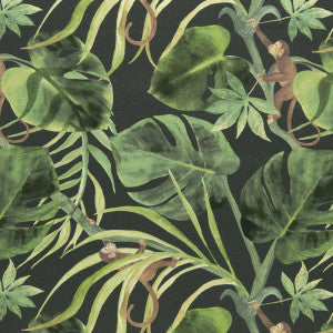 Monkey Business Charcoal by Clarke And Clarke Designer Fabric