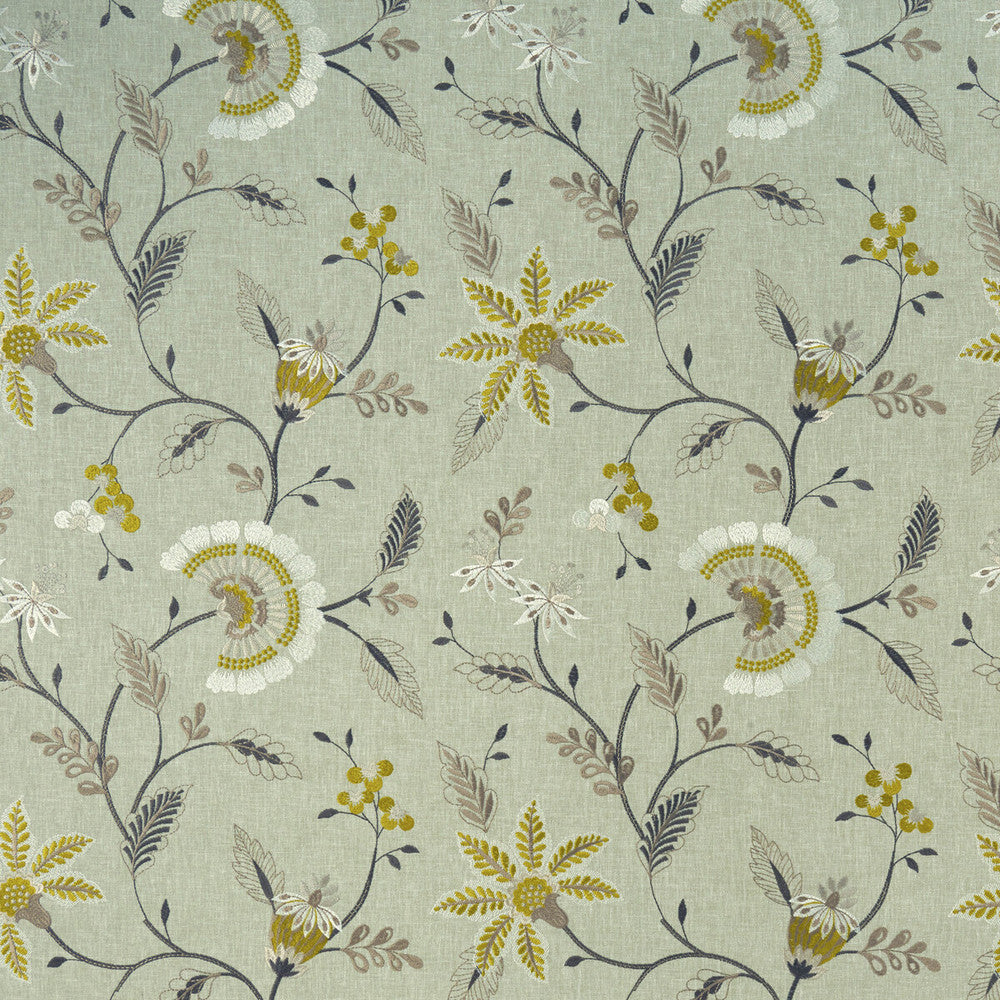 Delamere Chartreuse by Clarke And Clarke Designer Fabric CLARKE & CLARKE HALCYON POLYESTER - 52%;COTTON - 48% India - Horizontal: 17.05 and Vertical: 18.9 54 - Swanky Fabrics -