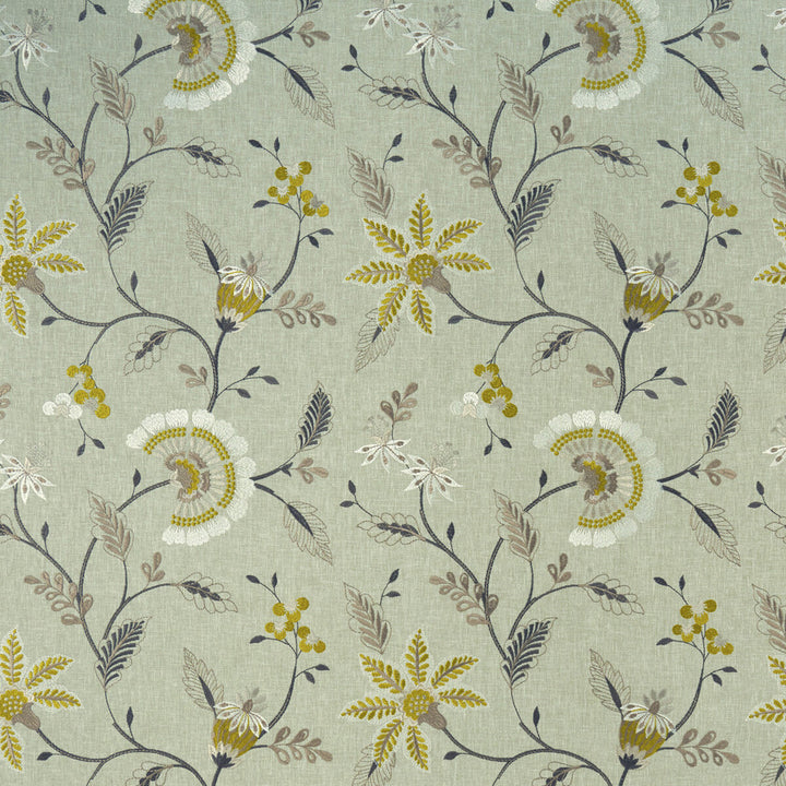 Delamere Chartreuse by Clarke And Clarke Designer Fabric CLARKE & CLARKE HALCYON POLYESTER - 52%;COTTON - 48% India Horizontal: 17.05 and Vertical: 18.9 54 - Swanky Fabrics -