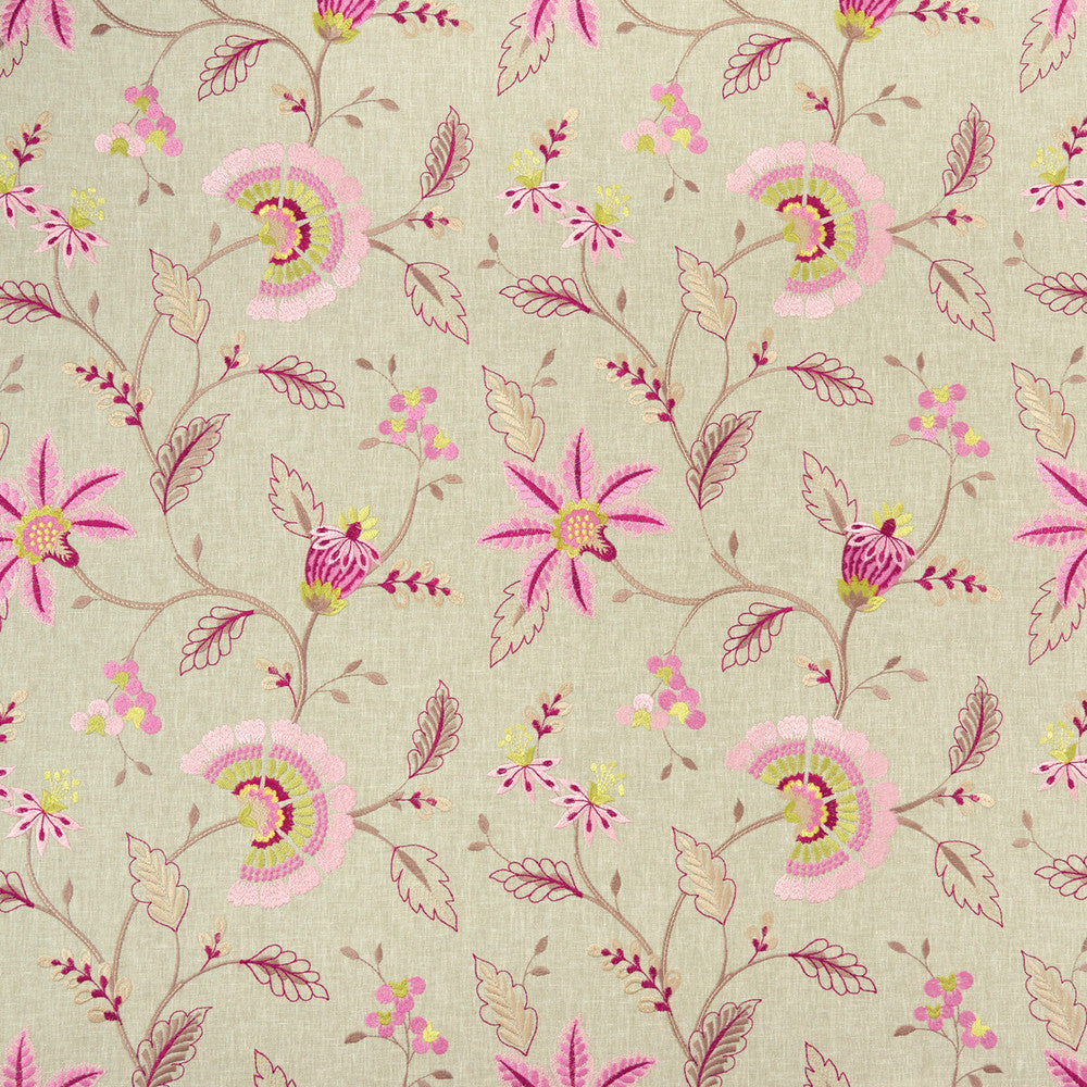 Delamere Raspberry by Clarke And Clarke Designer Fabric CLARKE & CLARKE HALCYON POLYESTER - 52%;COTTON - 48% India Horizontal: 17.05 and Vertical: 18.9 54 - Swanky Fabrics -