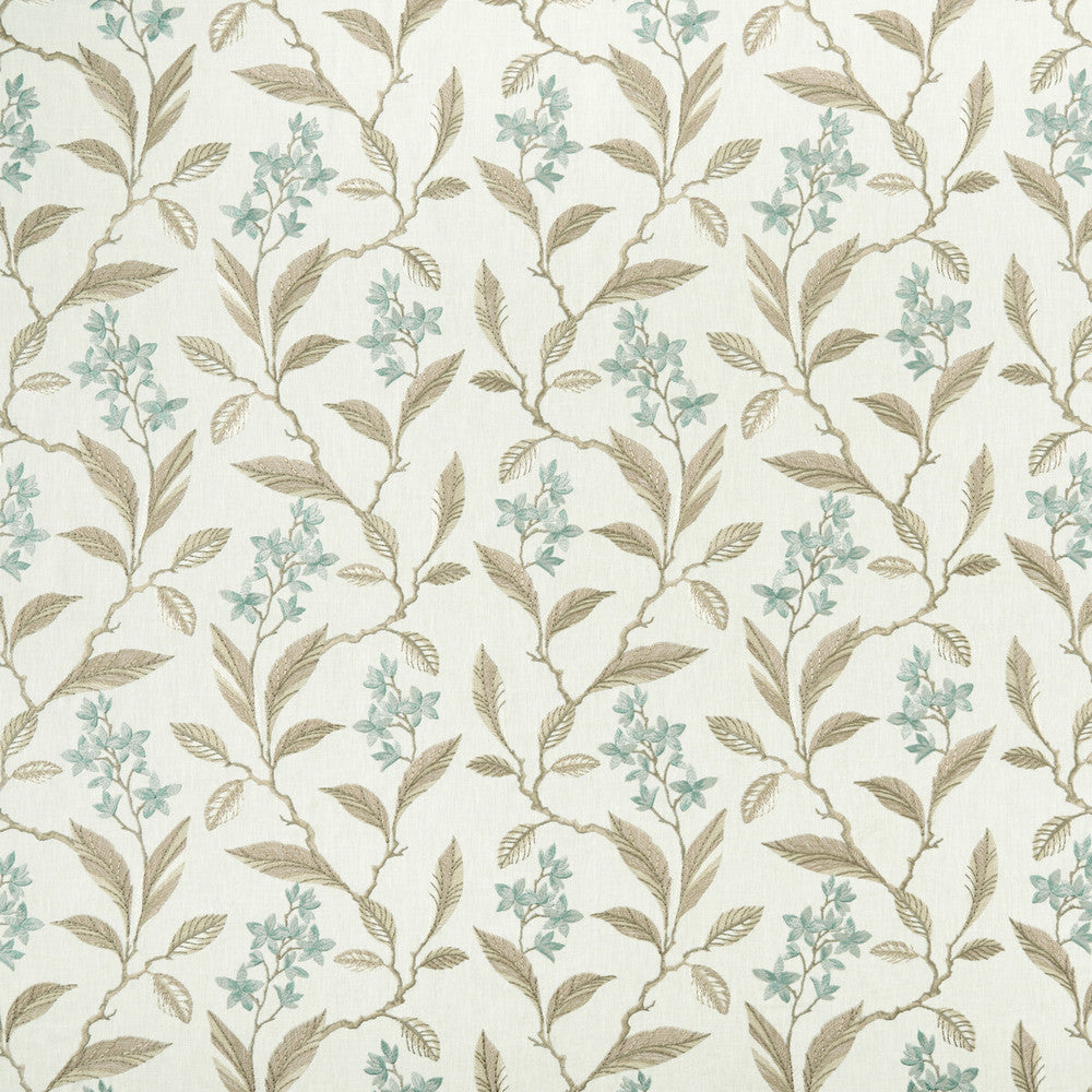 Melrose Duckegg by Clarke And Clarke Designer Fabric CLARKE & CLARKE HALCYON POLYESTER - 52%;COTTON - 48% India Horizontal: 17.32 and Vertical: 12.8 54 - Swanky Fabrics -