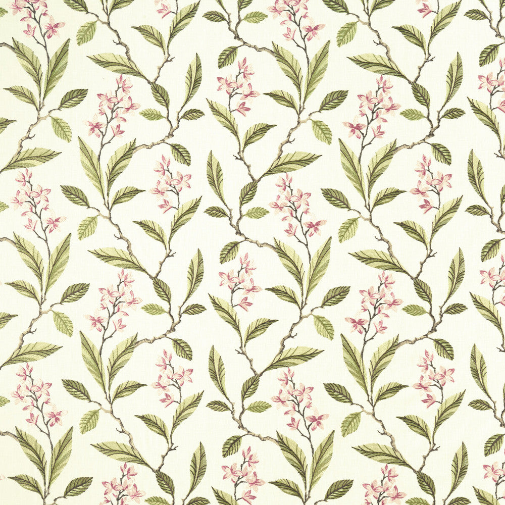 Melrose Pink/Apple by Clarke And Clarke Designer Fabric CLARKE & CLARKE HALCYON POLYESTER - 52%;COTTON - 48% India - Horizontal: 17.32 and Vertical: 12.8 54 - Swanky Fabrics -