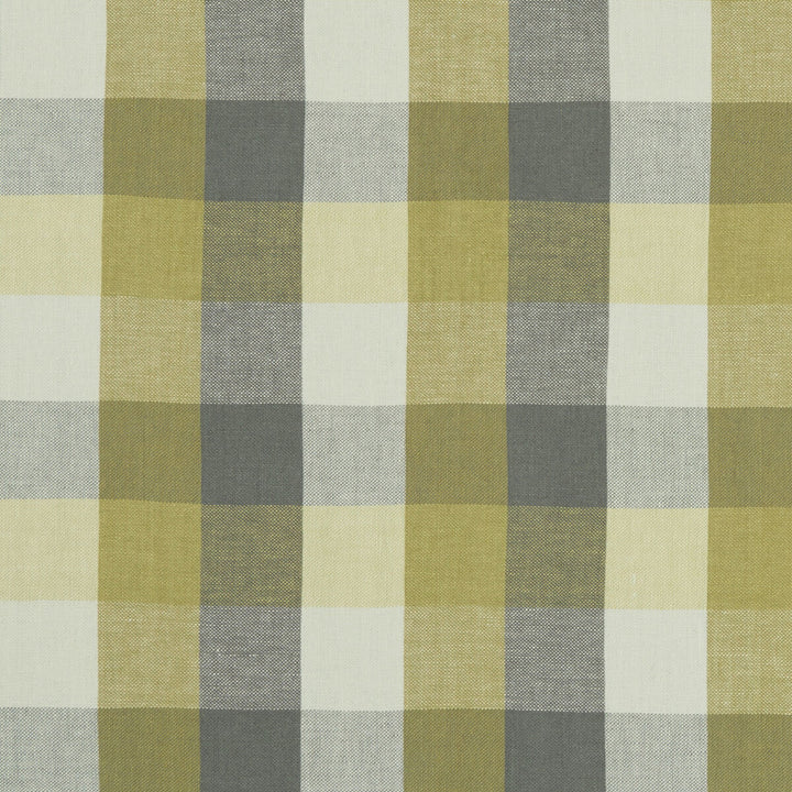 Austin Check Citron/Natural by Clarke And Clarke Designer Fabric CLARKE & CLARKE CASTLE GARDEN LINEN - 100% Turkey HEAVY Horizontal: 6.89 and Vertical: 7.68 53 - Swanky Fabrics -