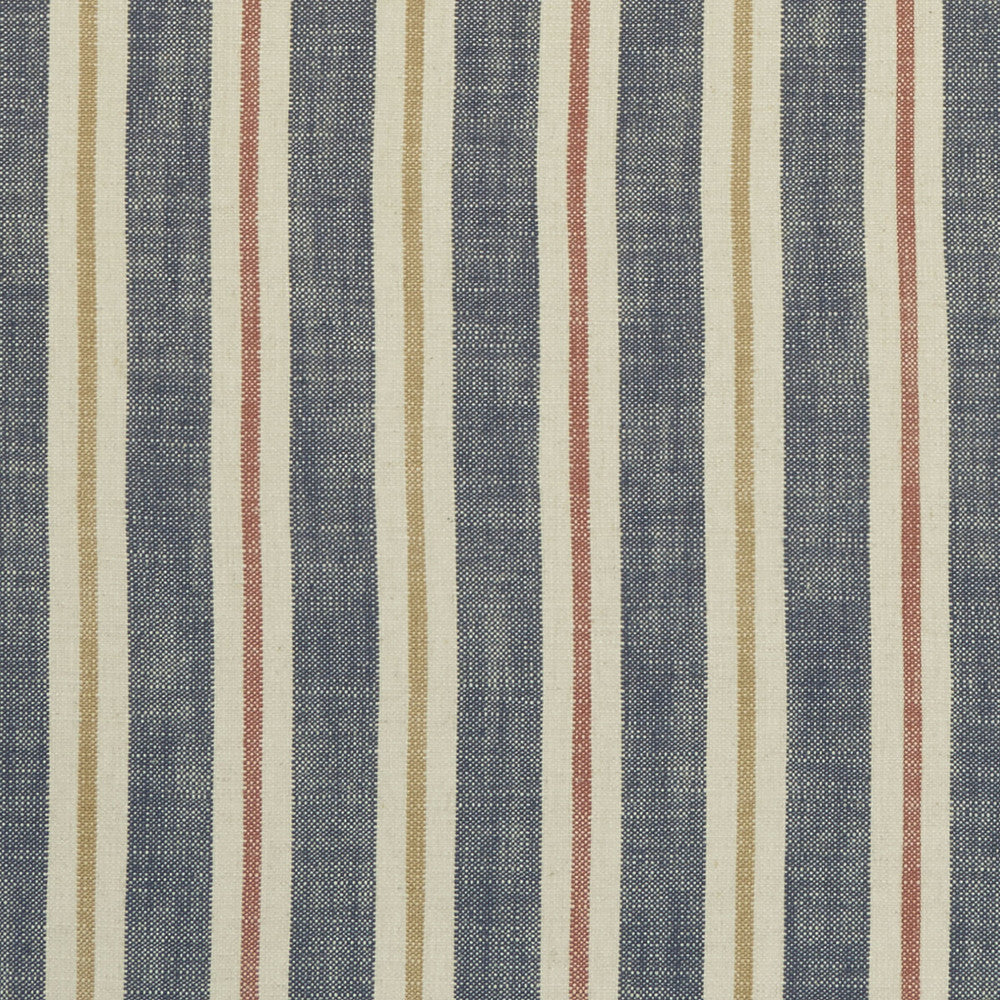 Sackville Stripe Midnight/Spice by Clarke And Clarke Designer Fabric CLARKE & CLARKE CASTLE GARDEN VISCOSE - 80%;LINEN - 20% Turkey HEAVY Horizontal: 4.33 and Vertical: 0 54 - Swanky Fabrics -
