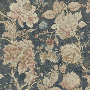 Sissinghurst Midnight/Spice by Clarke And Clarke Designer Fabric