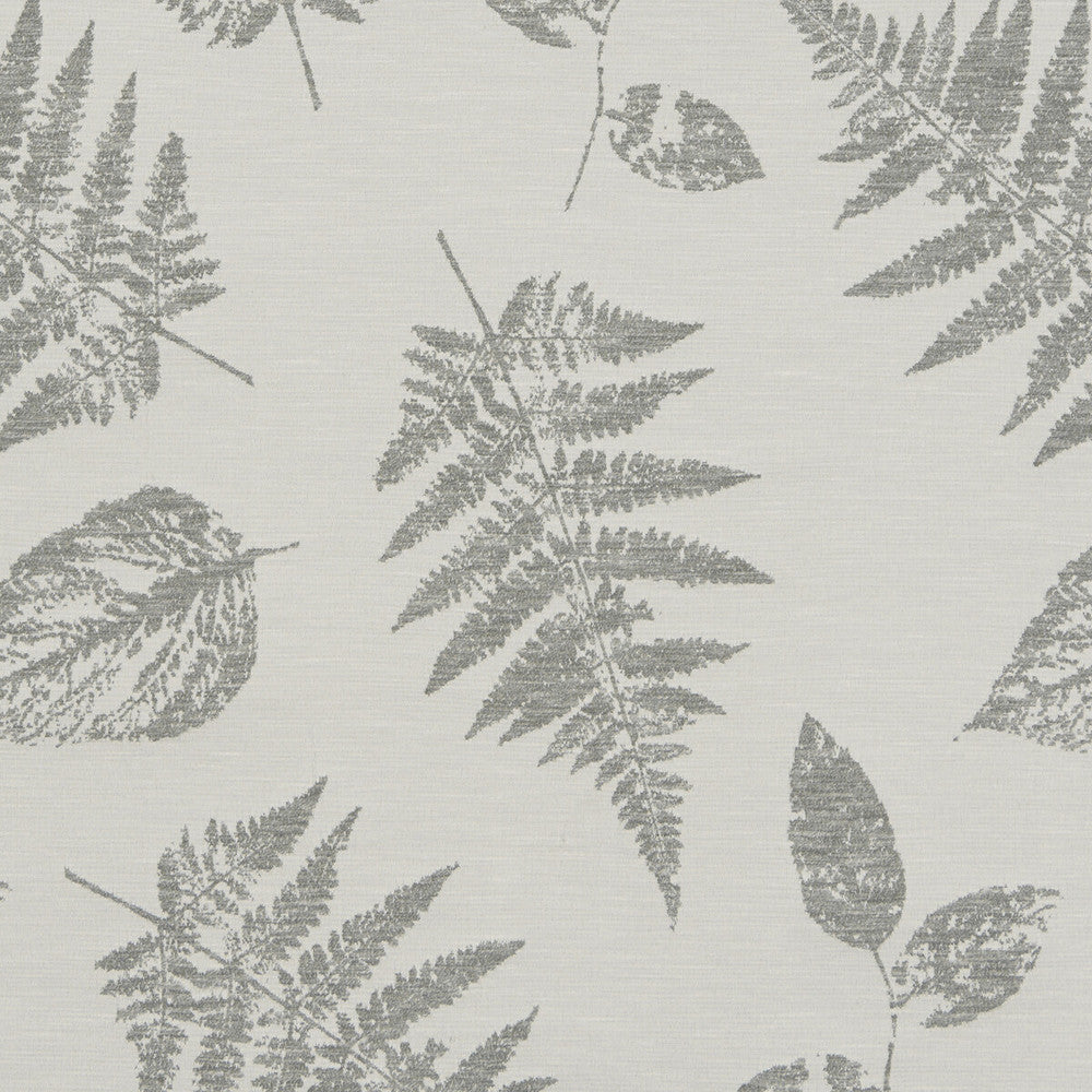 Foliage Silver by Clarke And Clarke Designer Fabric CLARKE & CLARKE ORGANICS POLYESTER - 72%;COTTON - 28% India - Horizontal: 13.58 and Vertical: 25.2 54 - Swanky Fabrics -