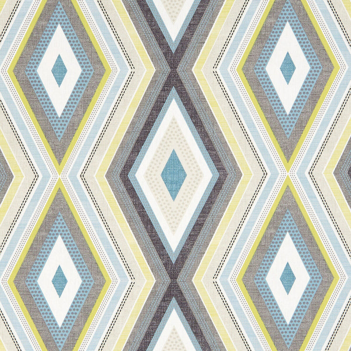 Terrazzo Charcoal/Chartreuse by Clarke And Clarke Designer Fabric CLARKE & CLARKE OCTAVIA COTTON - 100% Turkey MEDIUM Horizontal: 13.5 and Vertical: 12.6 54 - Swanky Fabrics -