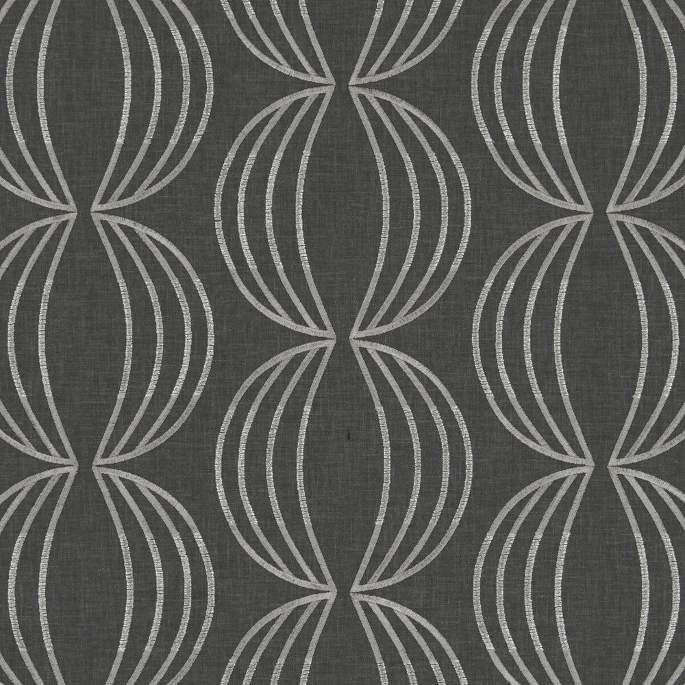 Carraway Charcoal by Clarke And Clarke Designer Fabric CLARKE & CLARKE LUSSO POLYESTER - 52%;COTTON - 48% India Horizontal: 12.68 and Vertical: 6.3 54 - Swanky Fabrics -
