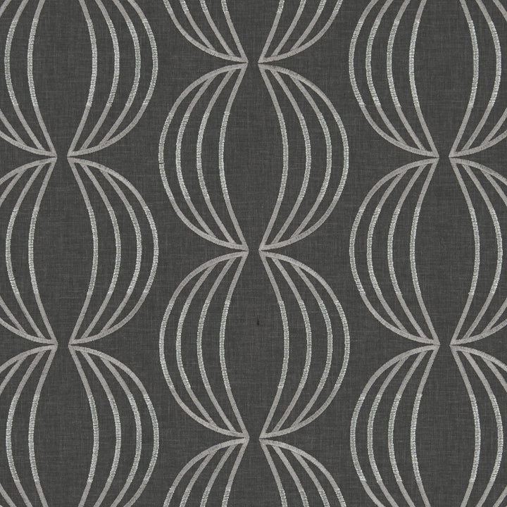 Carraway Charcoal by Clarke And Clarke Designer Fabric CLARKE & CLARKE LUSSO POLYESTER - 52%;COTTON - 48% India Horizontal: 12.68 and Vertical: 6.3 54 - Swanky Fabrics -
