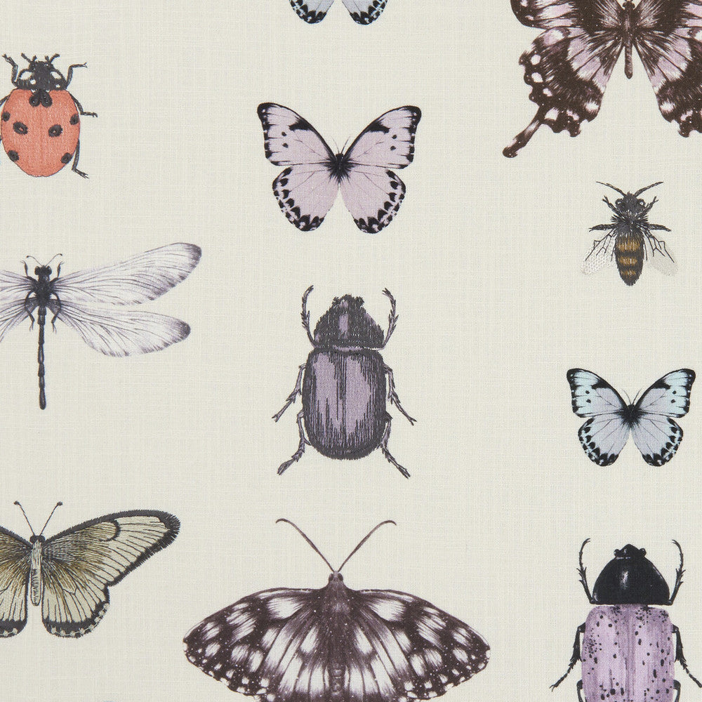 Papilio Heather/Ivory by Clarke And Clarke Designer Fabric CLARKE & CLARKE BOTANICA VISCOSE - 70%;LINEN - 30% India - Horizontal: 53.94 and Vertical: 18.9 55 - Swanky Fabrics -