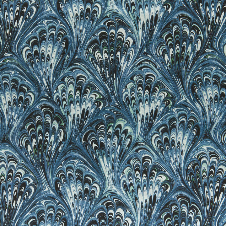 Pavone Teal by Clarke And Clarke Designer Fabric CLARKE & CLARKE BOTANICA VISCOSE - 67%;COTTON - 33% India MEDIUM Horizontal: 13.58 and Vertical: 11.81 55 - Swanky Fabrics -