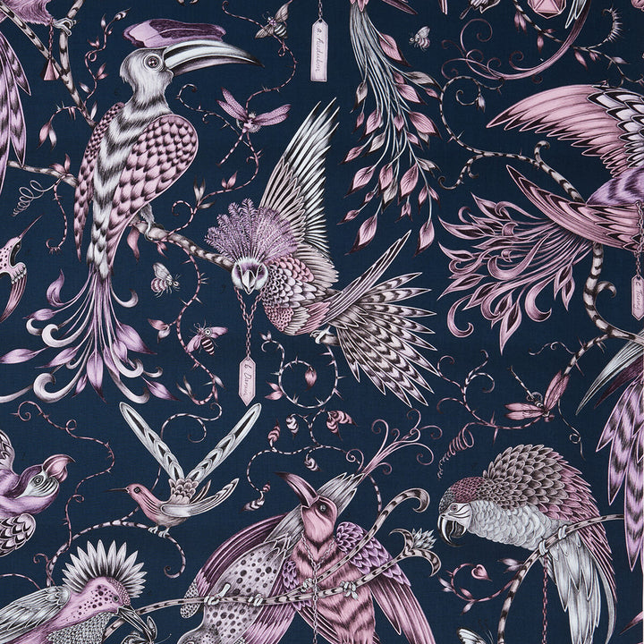 Audubon Pink by Clarke And Clarke Designer Fabric ANIMALIA BY EMMA J SHIPLEY FOR C&C COTTON - 100% United Kingdom HEAVY Horizontal: 54.33 and Vertical: 26.97 54 - Swanky Fabrics -