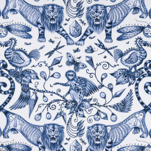 Extinct Blue by Clarke And Clarke Designer Fabric