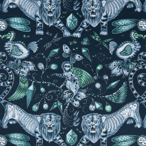 Extinct Navy by Clarke And Clarke Designer Fabric