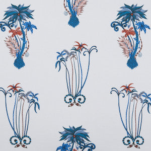 Jungle Palms Blue by Clarke And Clarke Designer Fabric