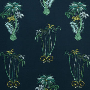 Jungle Palms Navy by Clarke And Clarke Designer Fabric