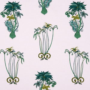 Jungle Palms Pink by Clarke And Clarke Designer Fabric