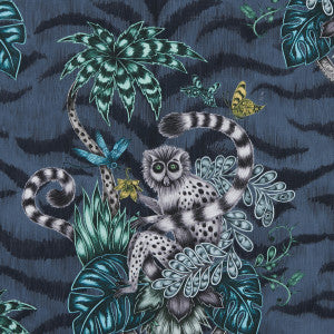 Lemur Navy by Clarke And Clarke Designer Fabric