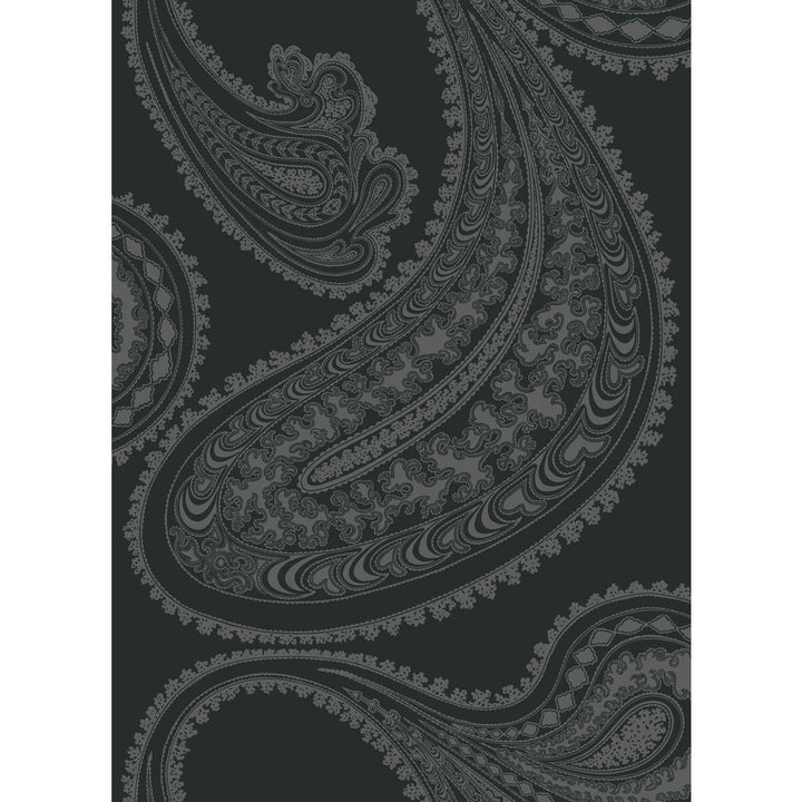 Rajapur Char Blk by Cole & Son Designer Fabric COLE & SON CONTEMPORARY FABRICS COTTON - 66%;VISCOSE - 31%;POLYESTER - 3% Italy HEAVY Horizontal: 17.45 and Vertical: 24 52.36 - Swanky Fabrics -