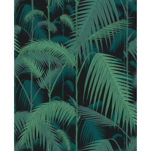 Palm Jungle Viri/Pet On Blk by Cole & Son Designer Fabric
