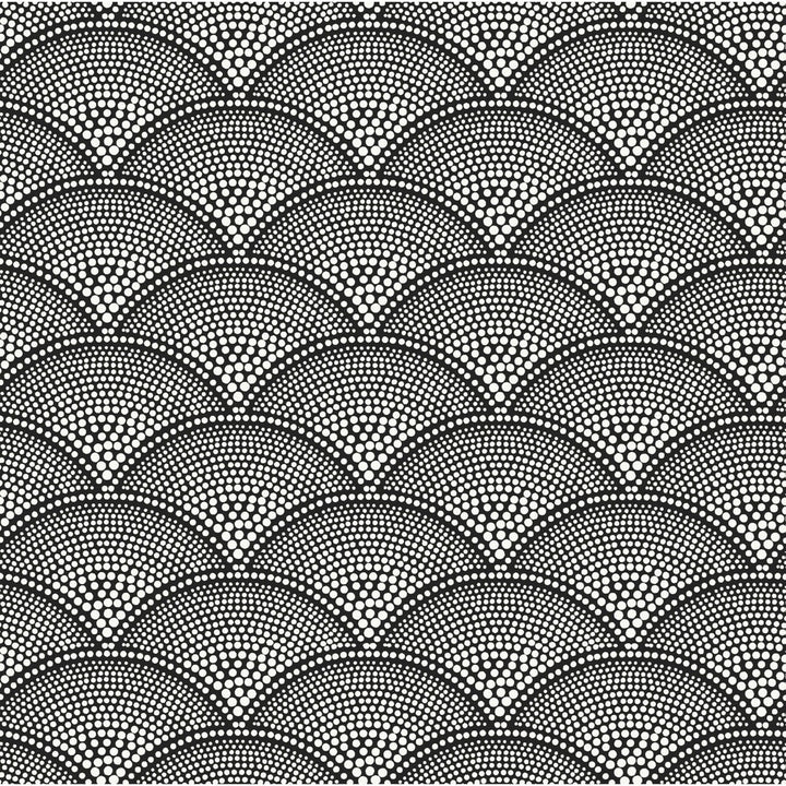 Feather Fan Wht On Blk by Cole & Son Designer Fabric COLE & SON CONTEMPORARY FABRICS VISCOSE - 77%;POLYESTER - 23% Italy HEAVY Horizontal: 7 and Vertical: 4 55.7 - Swanky Fabrics -
