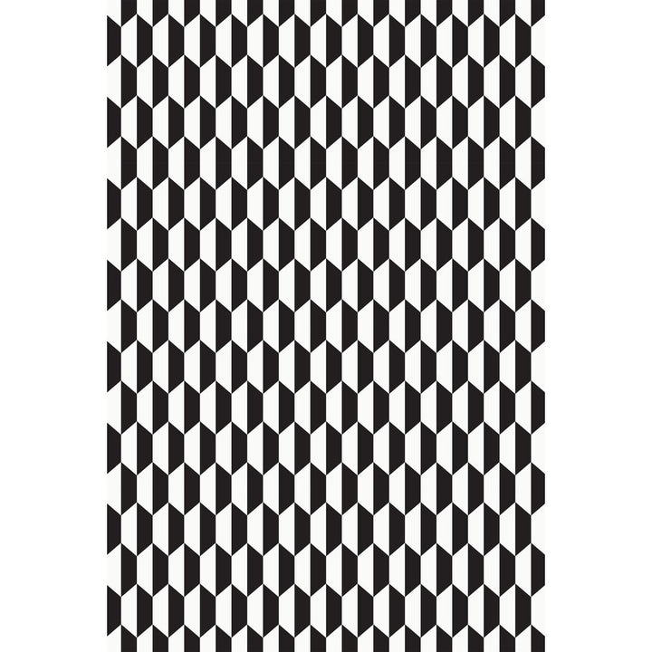 Tile Blk Wht by Cole & Son Designer Fabric COLE & SON CONTEMPORARY FABRICS VISCOSE - 77%;POLYESTER - 23% Italy HEAVY Horizontal: 1.38 and Vertical: 3.5 54.7 - Swanky Fabrics -