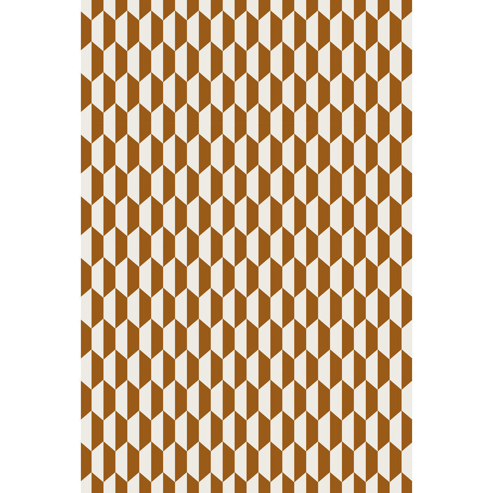 Tile Drk Gingr Crm by Cole & Son Designer Fabric COLE & SON CONTEMPORARY FABRICS VISCOSE - 77%;POLYESTER - 23% Italy HEAVY Horizontal: 1.38 and Vertical: 3.5 54.7 - Swanky Fabrics -