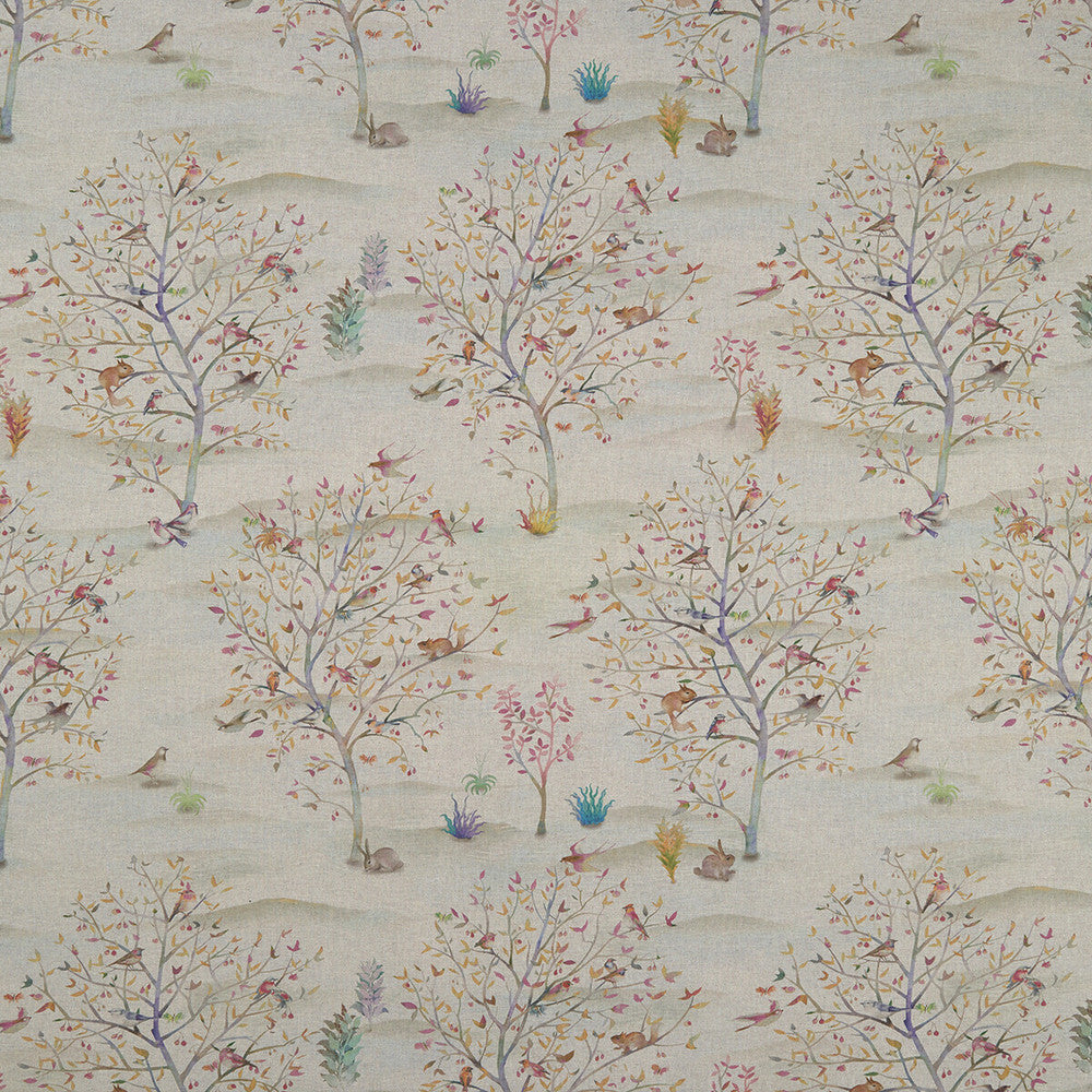 Coppice Autumn/Cream by Clarke And Clarke Designer Fabric CLARKE & CLARKE COUNTRY GARDEN COTTON - 100% Spain MEDIUM Horizontal: 26.97 and Vertical: 26.77 54 - Swanky Fabrics -
