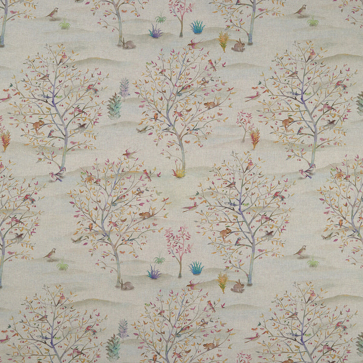 Coppice Autumn/Cream by Clarke And Clarke Designer Fabric CLARKE & CLARKE COUNTRY GARDEN COTTON - 100% Spain MEDIUM Horizontal: 26.97 and Vertical: 26.77 54 - Swanky Fabrics -