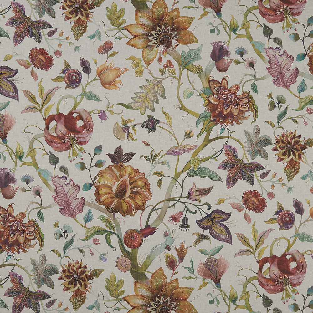 Delilah Culla Spice/Linen by Clarke And Clarke Designer Fabric CLARKE & CLARKE COUNTRY GARDEN COTTON - 80%;POLYESTER - 20% Spain MEDIUM Horizontal: and Vertical: 54.375 - Swanky Fabrics -