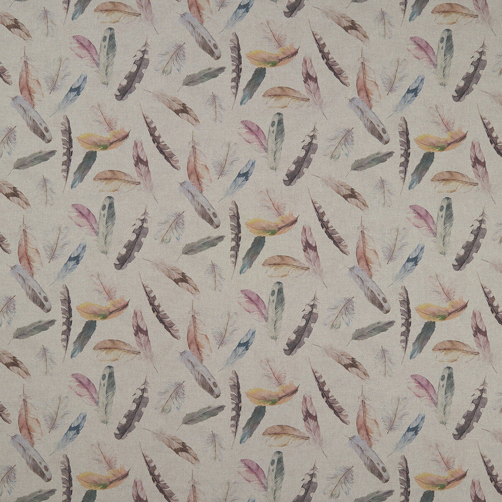 Feather Nica Cream by Clarke And Clarke Designer Fabric CLARKE & CLARKE COUNTRY GARDEN COTTON - 100% Spain MEDIUM Horizontal: and Vertical: 54.375 - Swanky Fabrics -
