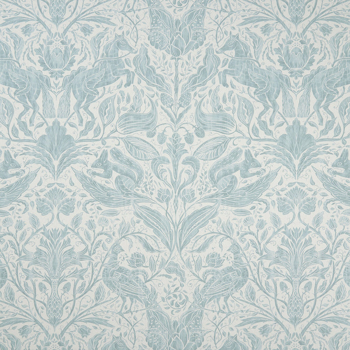 Forest Trail Duckegg by Clarke And Clarke Designer Fabric CLARKE & CLARKE COUNTRY GARDEN COTTON - 100% Spain MEDIUM Horizontal: 26.97 and Vertical: 34.65 54 - Swanky Fabrics -