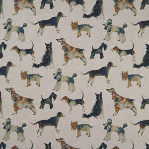 Walkies Linen by Clarke And Clarke Designer Fabric