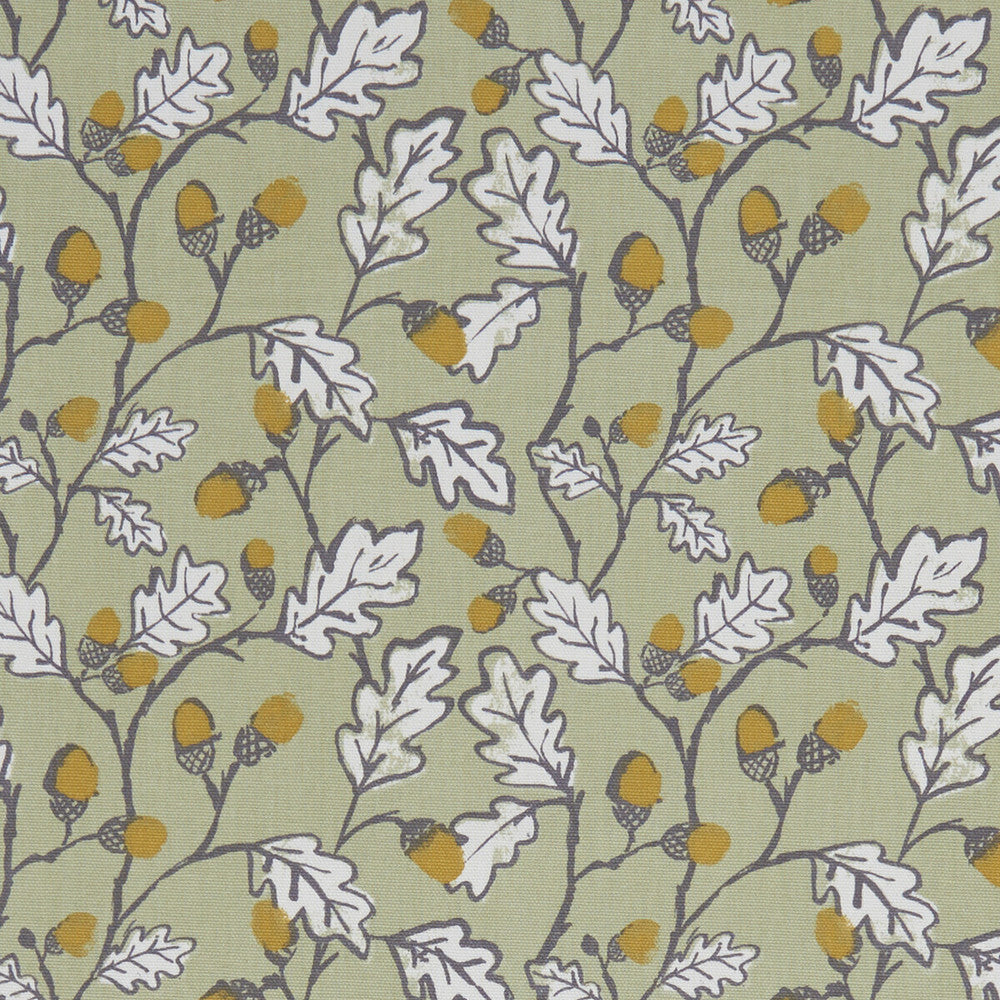 Acorn Trail Sage by Clarke And Clarke Fabric Clarke And Clarke Fabric Acorn Trail SageFabric CLARKE & CLARKE LAND & SEA COTTON - 100% Turkey </p><p>Repeat: H: 6.77, V: 6.3 54 - Fabric Carolina -
