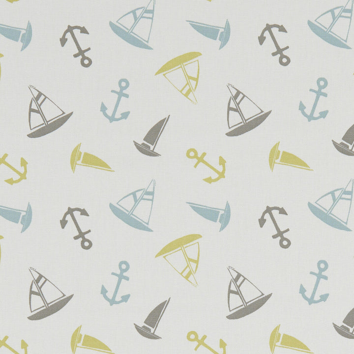Ahoy Mineral by Clarke And Clarke Designer Fabric CLARKE & CLARKE LAND & SEA COTTON - 100% Turkey MEDIUM Horizontal: 6.77 and Vertical: 6.3 54 - Swanky Fabrics -